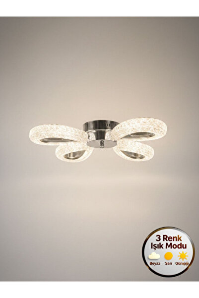 Litra Lighting Damla Model 4"lü Gümüş 3 Renk Modu Ledli Modern Tavana sıfır S...