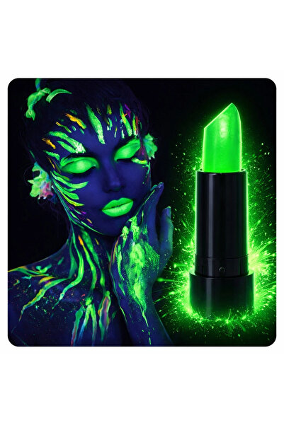 Epilons Ruj verde neon UV – Vopsea de machiaj care strălucește în întuneric