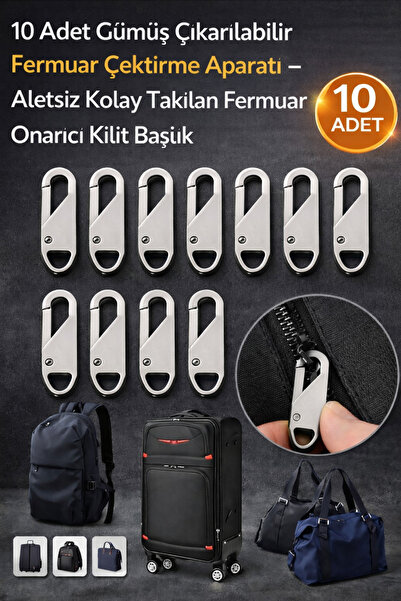 Hane Dostu 10 Adet Gümüş Renk Çıkarılabilir Fermuar Çektirme Aparatı – Kolay ...