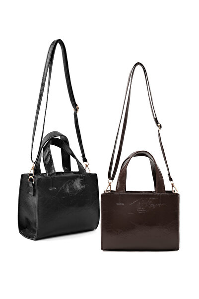 SHAKA Чорний/коричневий комплект SHK282 із зморшкуватою фактурою, штучна шкір...