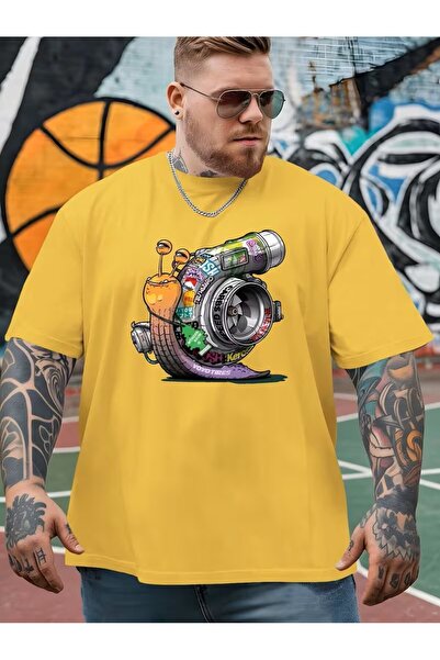 oneagılyazı Loose-Fit Short Sleeves, Shiny Snail and Bird Print, Turbocharged...