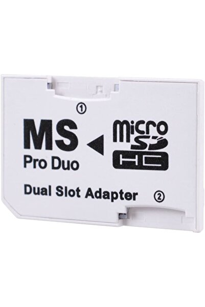 POPKONSOL Sony Psp Memory Stick Pro Duo Adaptör Dual Slot Psp Hafıza Kartı Ad...