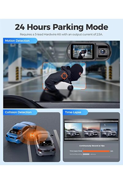 OEM Camera Auto Dash 2 Canale 4k ULTRA HD, Monitorizare 24/7, Senzor G, Inregistrare in Bucla, Unghi 170