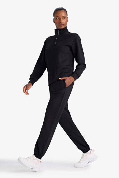 DeFacto Standard Fit Modal Sports Black Women's Pants B1794Ax/Bk81