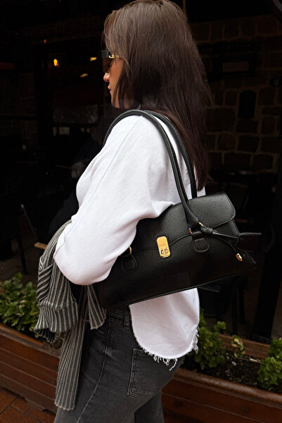 La La'Graccio Paris Geantă baguette din piele moale Paves pentru femei La'Gra...