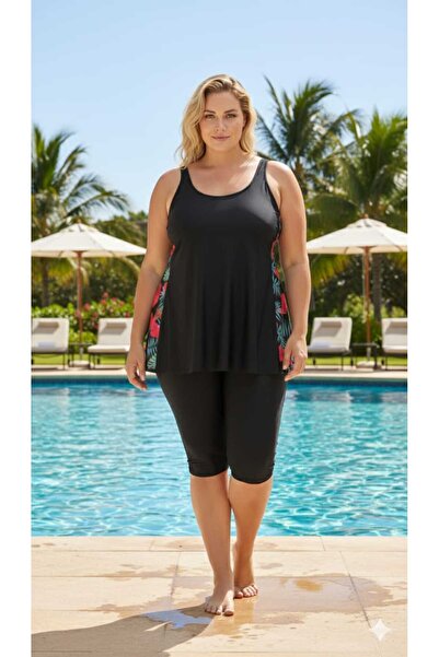 aykum Strappy Tights Swimsuit Plus Size Micro Lycra (Linered Pad Attached to ...