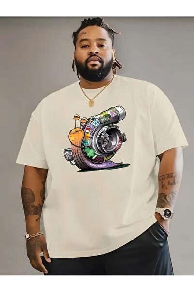 oneagılyazı Loose-Fit Short Sleeves, Shiny Snail and Bird Print, Turbocharged...