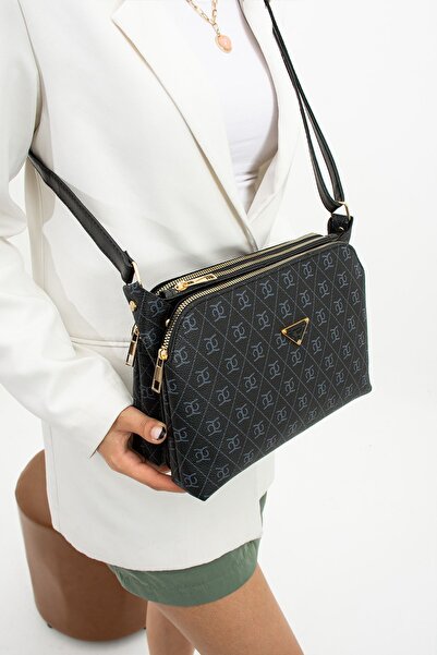 mugalas Three-Compartment Garnelii Patterned Adjustable Long Strap Women's Sh...