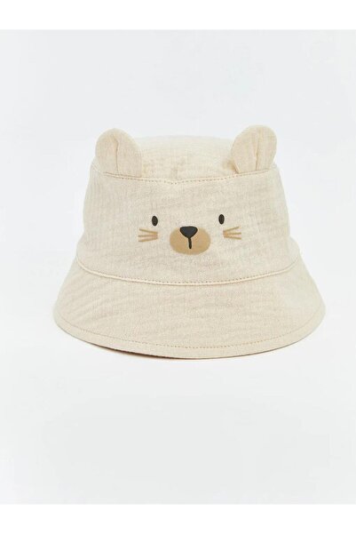 LC Waikiki قبعة للأطفال الأولاد باللون البيج مع أشكال حيوانات (S6)