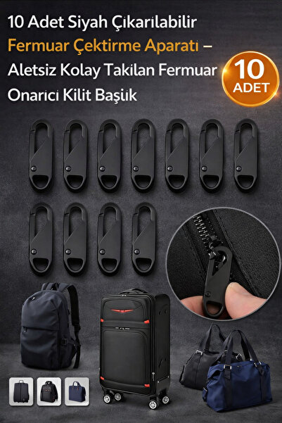 Hane Dostu 10 Adet Siyah Renk Çıkarılabilir Fermuar Çektirme Aparatı – Kolay ...