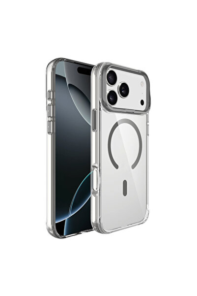 zore iPhone 17 Pro Max Kılıf M-safe Şarj Özellikli Airbagli Kamera Standlı MS...