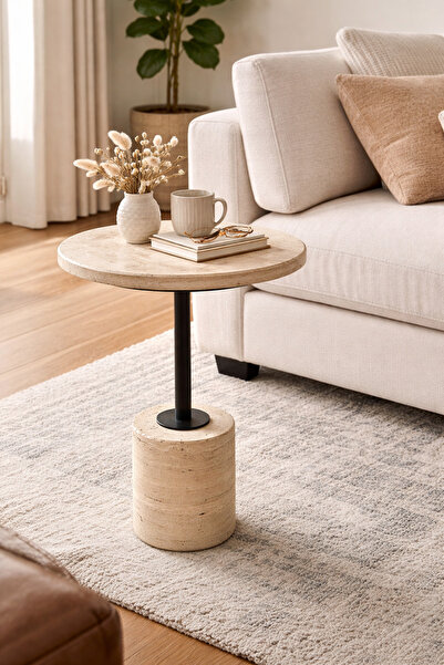 zekmar home stone Traverten ayaklı sehpa