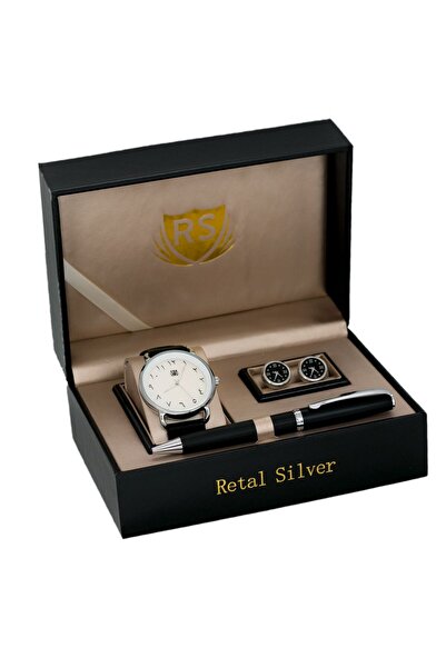 retal RS Men's Black Set with White Arabic Dial