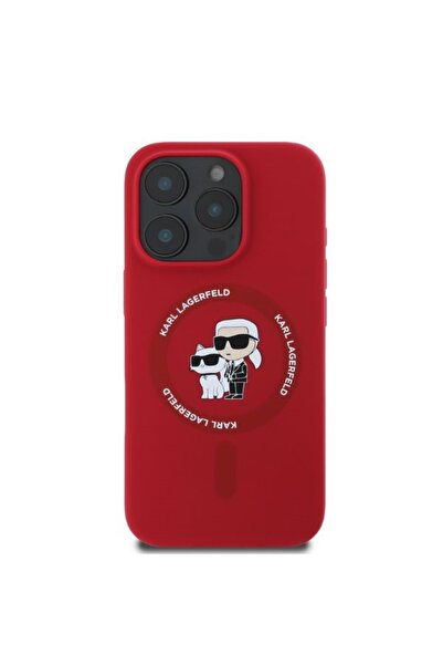 Karl Lagerfeld Red Silicone Case with MagSafe for iPhone 16 Pro Max - Karl & ...