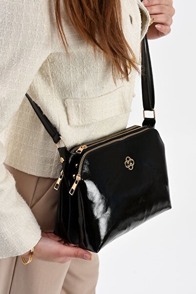 mugalas Black Three-Compartment Stylish Special Edition Adjustable Long Strap...