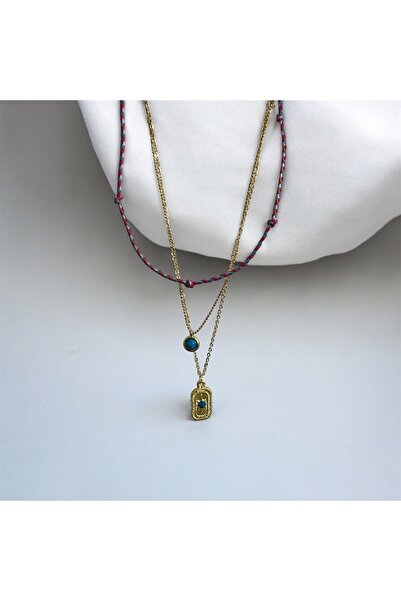 Fiamoss Minimal 7 Düğümlü İp Kolye Seti ,Tasarım Şans Kolyesi