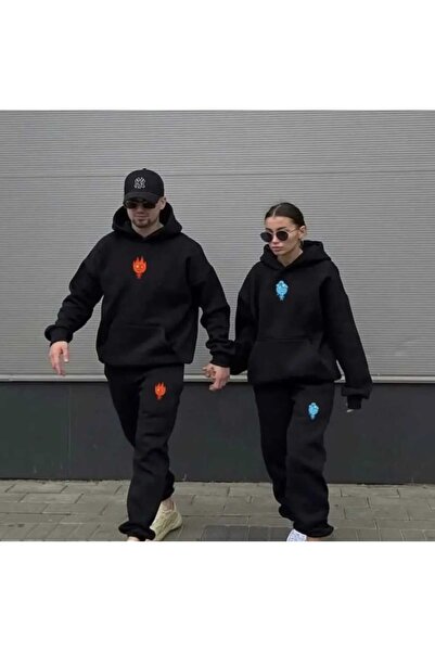 Arwen Fashion Unisex Women Men Oversize Lover Couple Combination Fire and Wat...