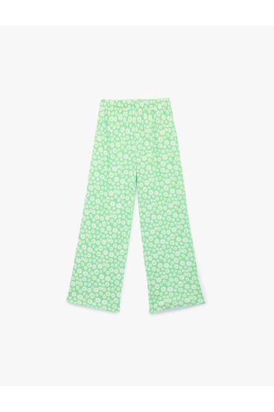 Koton Pantaloni verzi pentru fete cu model floral 6SKG40054AK