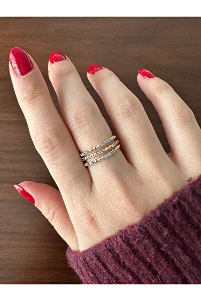 ringbox Double Color Twisted Stone Ring
