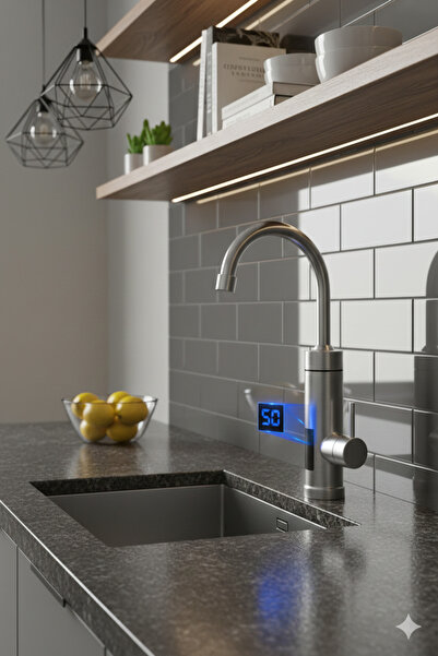 Renvox 3000W Electric Kitchen Stainless Steel Water Heater Faucet Hot -Cold I...