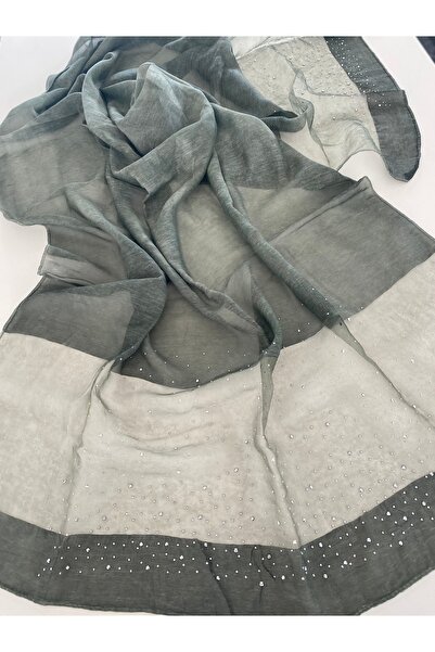 Bohemian شال فستان سهرة من الحرير الكاكي بلون واحد