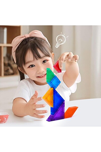 teknom 7 Parça tangram oyunu manyetik puzzle zeka küpleri mıknatıslı oyunlar ...