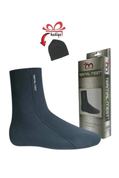 Velora Shopping Termal Mest Su ve Isı Geçirmez Lastikli Siyah Çorap+Namaz tak...