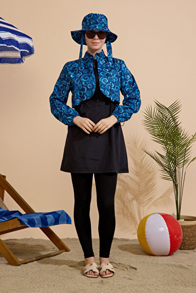 GAVLİA Women's Hijab Swimsuit 4-Piece Set - Full Coverage with Zipper..