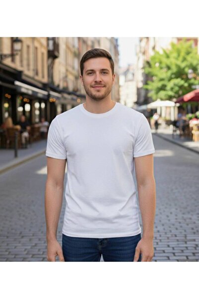 HAVVA HOME Solid Color Unprinted Unisex Short Sleeve Crew Neck T-Shirt