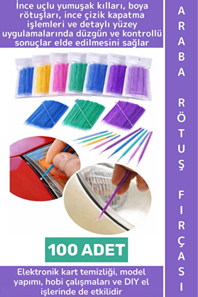 Wintoup İnce Uç Yumuşak Kıl Boya Çizik Kapama Temizlik Mini Tek Kullanımlık E...