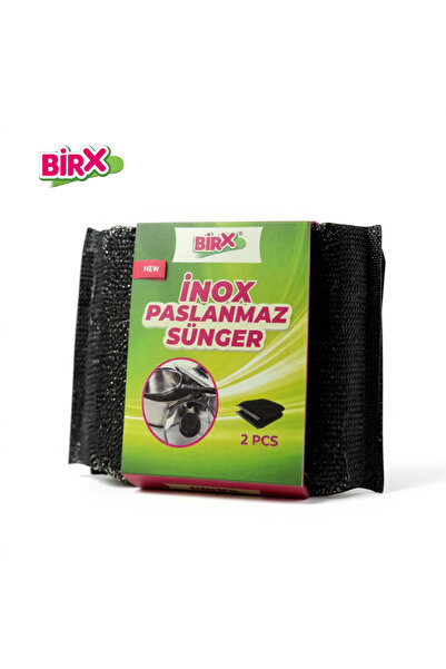BIRX İnox Paslanmaz Çelik Temizlik Süngeri – Çizmez Güçlü Temizlik (2’li Paket)