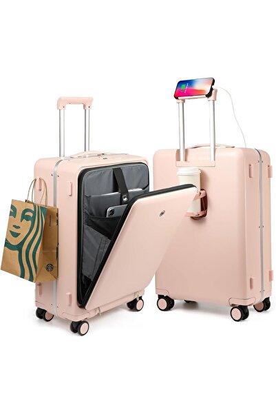 Tereplus Carry-On Cabin Luggage 20-inch Aluminum Frame with Front Laptop Pook...