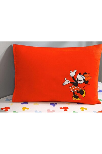 Taç غطاء وسادة من قماش القطن بنسبة 100% بنمط ديزني ميني وميكي مرخص من زورلتيك...