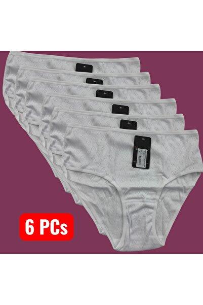 SATTENS 6 Pieces of Jacquard Bato Briefs, Plaid Pattern High-Waisted Cotton W...