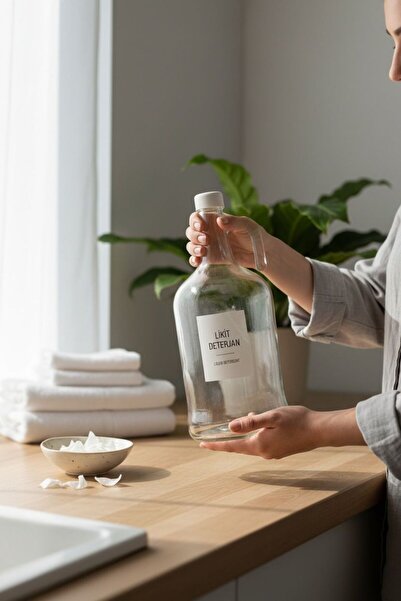 ANJEAHOME Rioja 3 Lt Glass Gallon Liquid Detergent Storage Container |   Labe...