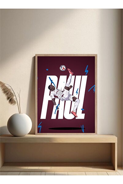 MOR TABLO Trabzonspor Paul Onuachu Doğal Ahşap Çerçeveli Tek Parça Tablo