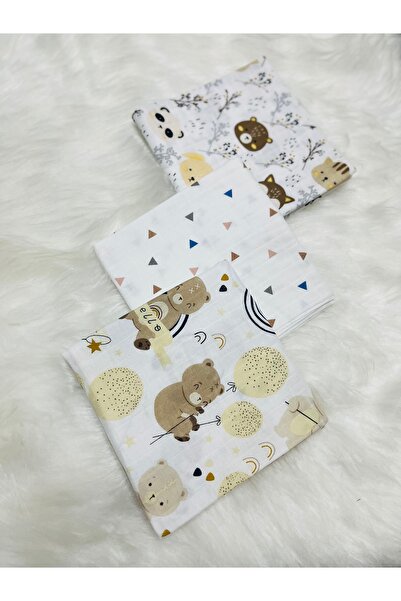 Eylülce Butik Multi-Purpose Muslin Blanket & Blanket Set of 3 100% Cotton Oek...