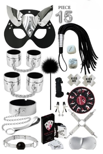 Candy women FANTAZİ SET DETAYLI KELEPÇE VE TASMALI 15 PARÇA