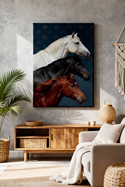 ART NEST DEKOR RENKLİ ATLAR CANVAS TABLO