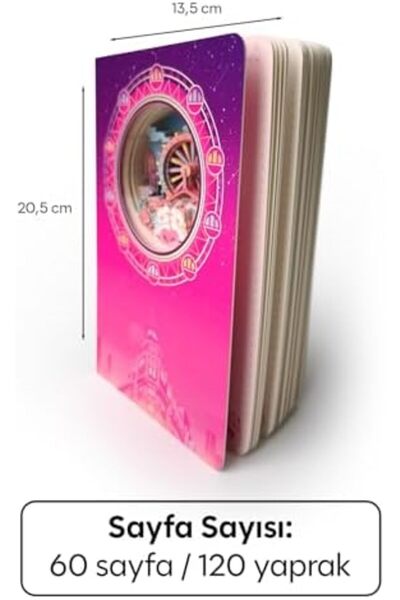 STOREMAX Dönme Dolap Temalı 3D Katmanlı Oyma Sayfalı Defter Ajanda Bloknot 20...