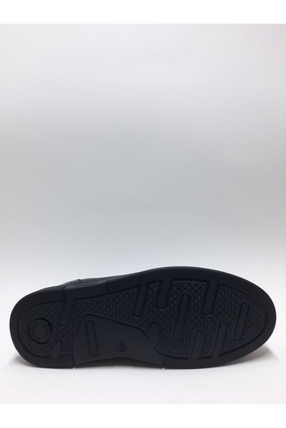 AS AYAKKABI Genuine Leather Smart Lace-Up Black Rubber Sole Winter Men's Shoes