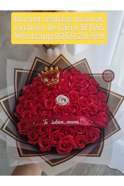 Store.sedas Bouquet of 55 red roses We love you mom handmade by SEDAS