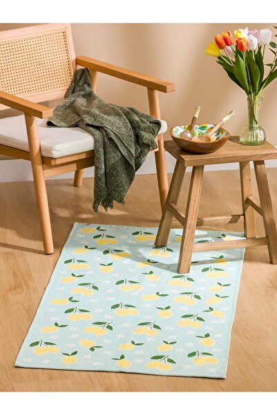 LC Waikiki Karışık Limon Baskılı Halı 70x140 Cm (S6)