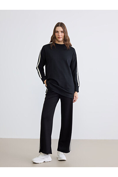 LC Waikiki Bisiklet Yaka Oversize Kadın Sweatshirt Tunik