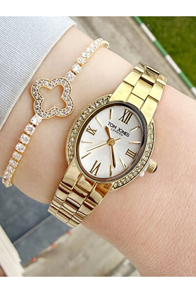 Tom Jones Oval Case Women's Wristwatch and Bracelet