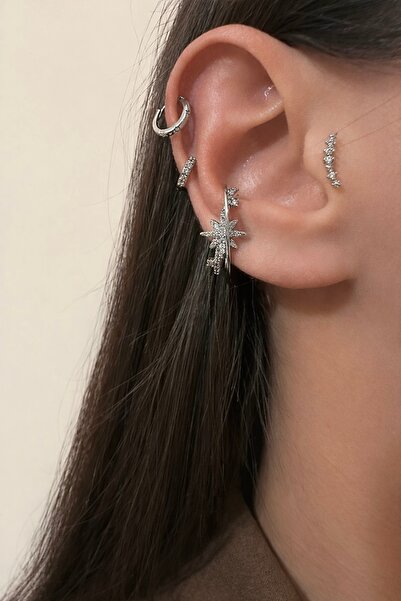 Okko Store Kuzey Yıldız Kıkırdak Küpesi Earcuff