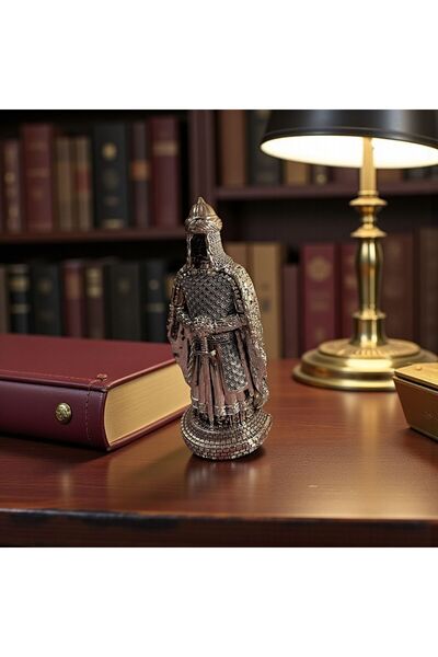 Sleep Nova Osmanlı Zırhlı Asker Dekoratif Biblo – Metal Görünümlü Masa Üstü, Ofis & Kitaplık Heykeli