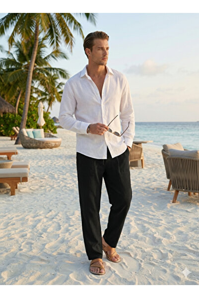 MAXIMILLIAN Men's Linen Blend Relaxed Pants