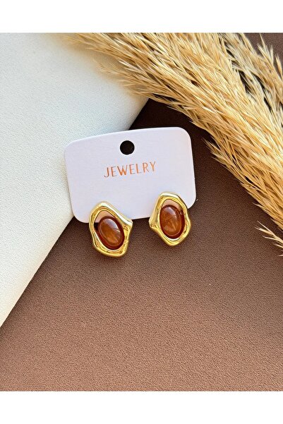 LİLİA Zra Model Brown Detailed Earrings