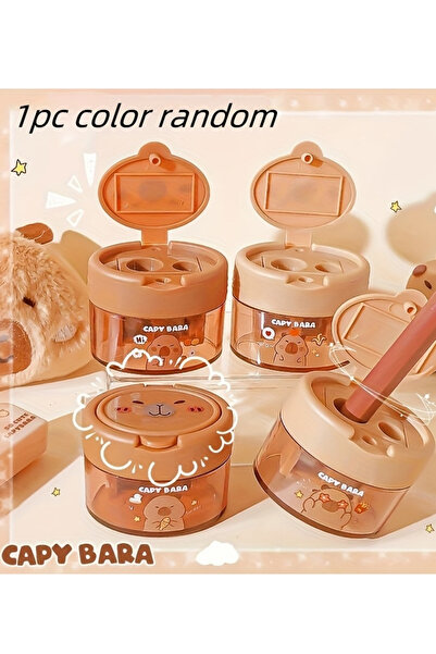 ÖZ OFİS Capybara Kapibara Hazneli Figürlü Çift Gözlü Kalemtıraş Tekli